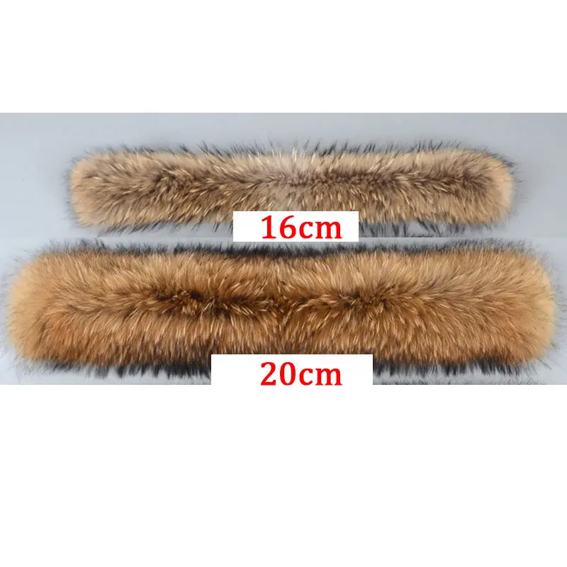 2022 100% Natural Jacket Fur Collar Real Raccoon Fur Women Scarves Winter Coat Female Neck Cap Long Warm Genuine Fur Scarf