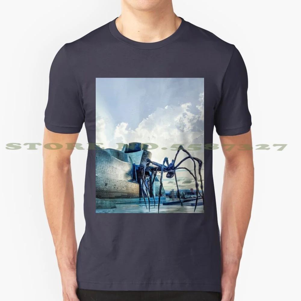 Spider 100% Pure Cotton T-Shirt Bilbao Guggenheim Museum Museo Spider Sculpture Abstract Contemporary Post Modern Postmodernism