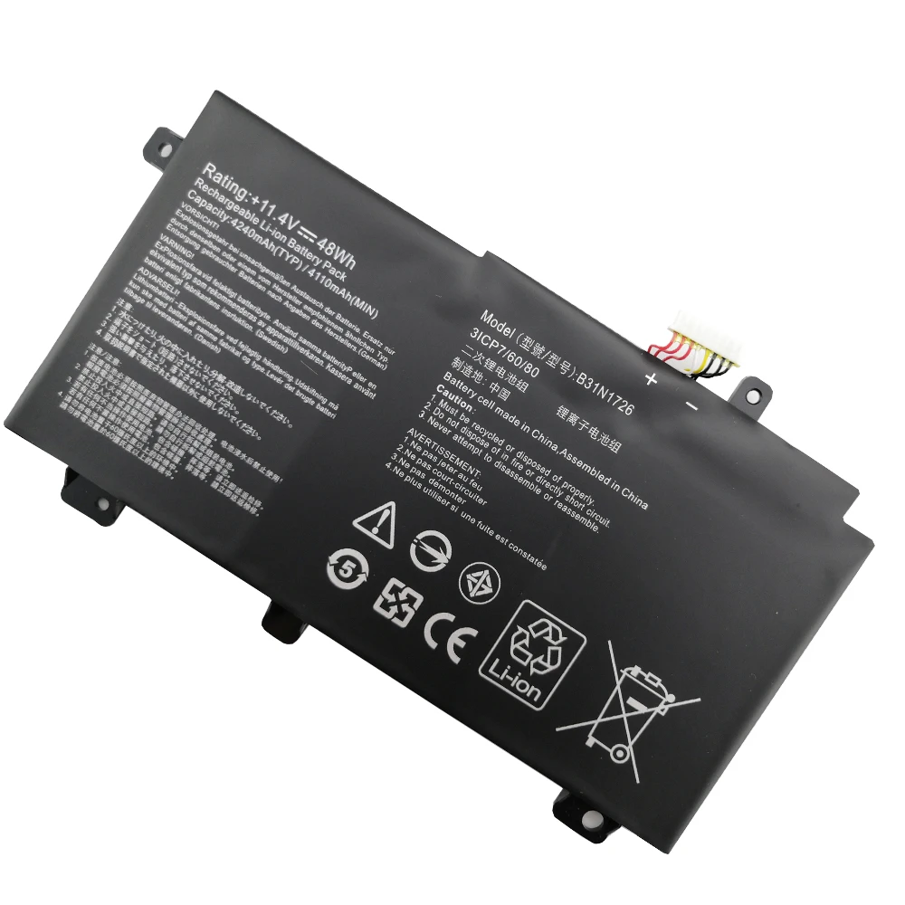 Imagem -01 - Bateria do Portátil para Asus Fx504gd B31n1726 Fx504gm Fx80gd Fx80gm Fx86fm Fx86fe Fx504ge Fx505 Tuf565gd Tuf554g Fit Notebook 48wh bateria do portatil para asus fx504gd b31n1726 fx504gm fx80gd fx80gm fx86fm fx86fe fx504ge fx505 tuf565gd tuf554g fit notebook 48wh 01