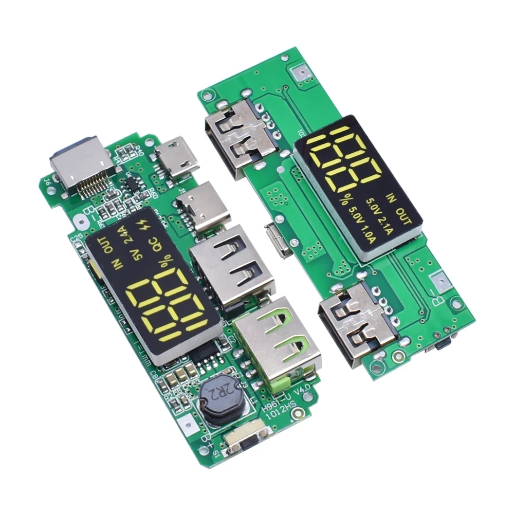 Dual USB 5V 2.4A Micro/Type-C LED USB Mobile Power Bank 18650 Charging Module Lithium Battery Charger Board Circuit Protection