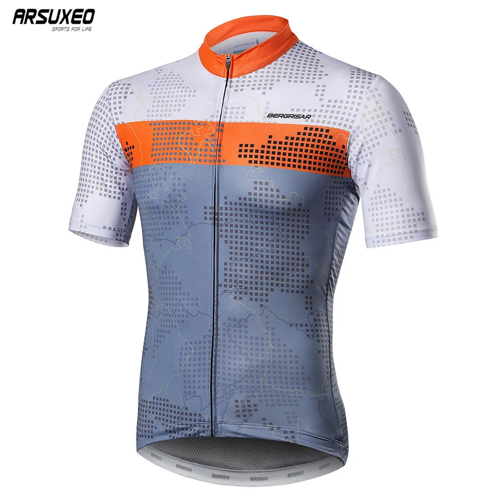 BERGRISAR Men's Cycling Jersey MTB Bike Shirt Pro Team Downhill Mountain Bicycle Clothing Tricota Maillot Breathable BGZ8