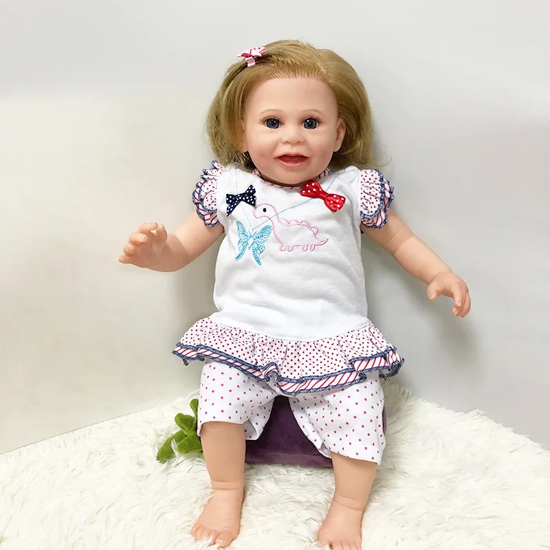 20CM Reborn Baby Doll Mya Baby Girl with Hand-Rooted Hair Lifelike Real Soft Touch Hand-detailed Painting Doll Bebe