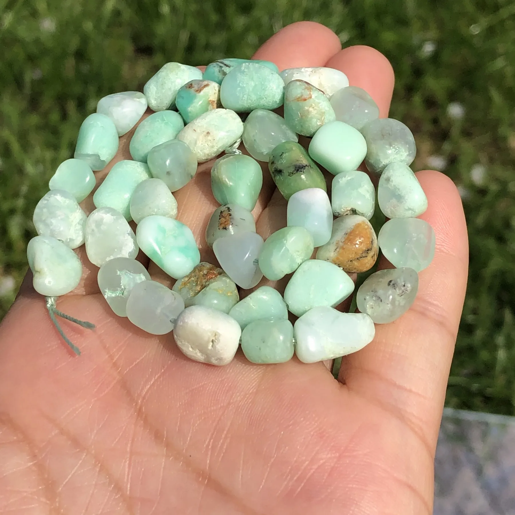 8-10mm Natural Irregular Chrysoprase Australia Jades Stone Loose Spacer Beads For Jewelry Making DIY Finding Bracelet Necklace