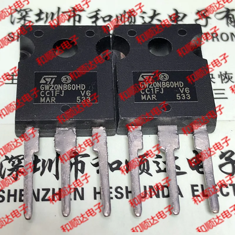 10PCS   GW20NB60HD STGW20NB60HD  TO-247 IGBT 600V 20A