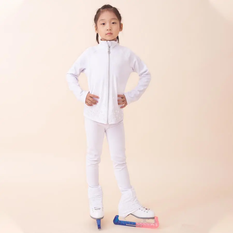Figure skating clothing children plus cashmere warm suit skating performance clothing hot drill training pants women\'s jacket fo