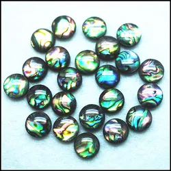 30PCS Abalone Shell Cabochons No Hole Round Shape 6MM 8MM 10MM 13MM Saltwater Mother Of Pearl Diy Jewelry Findings Accessory