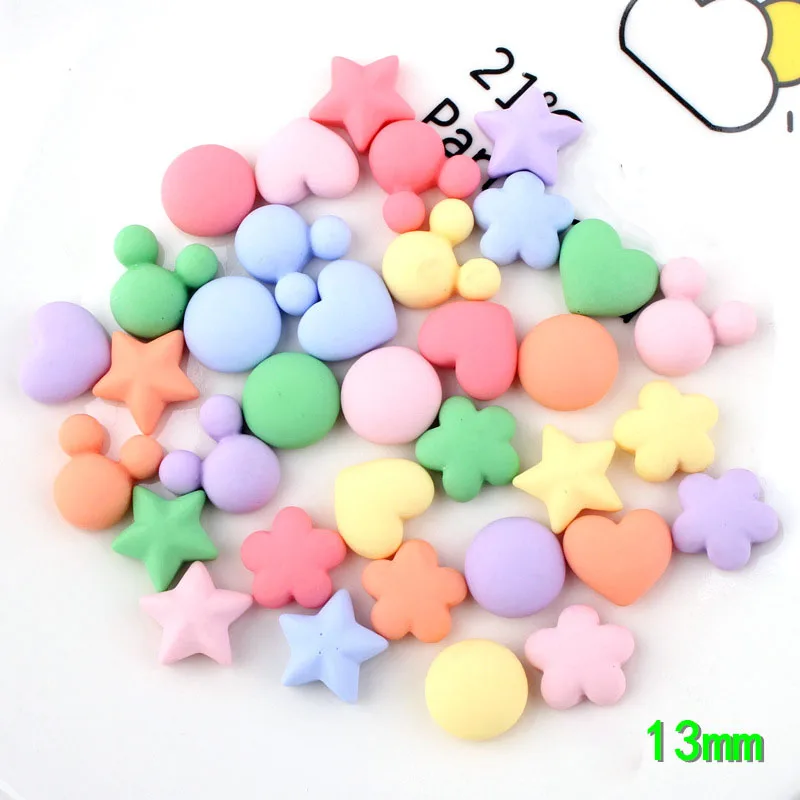 150pcs Resin Simulation Cream Love Heart Stars Flowers Flat Back Cabochon Charm, DIY Scrapbook Embellishment Decoration