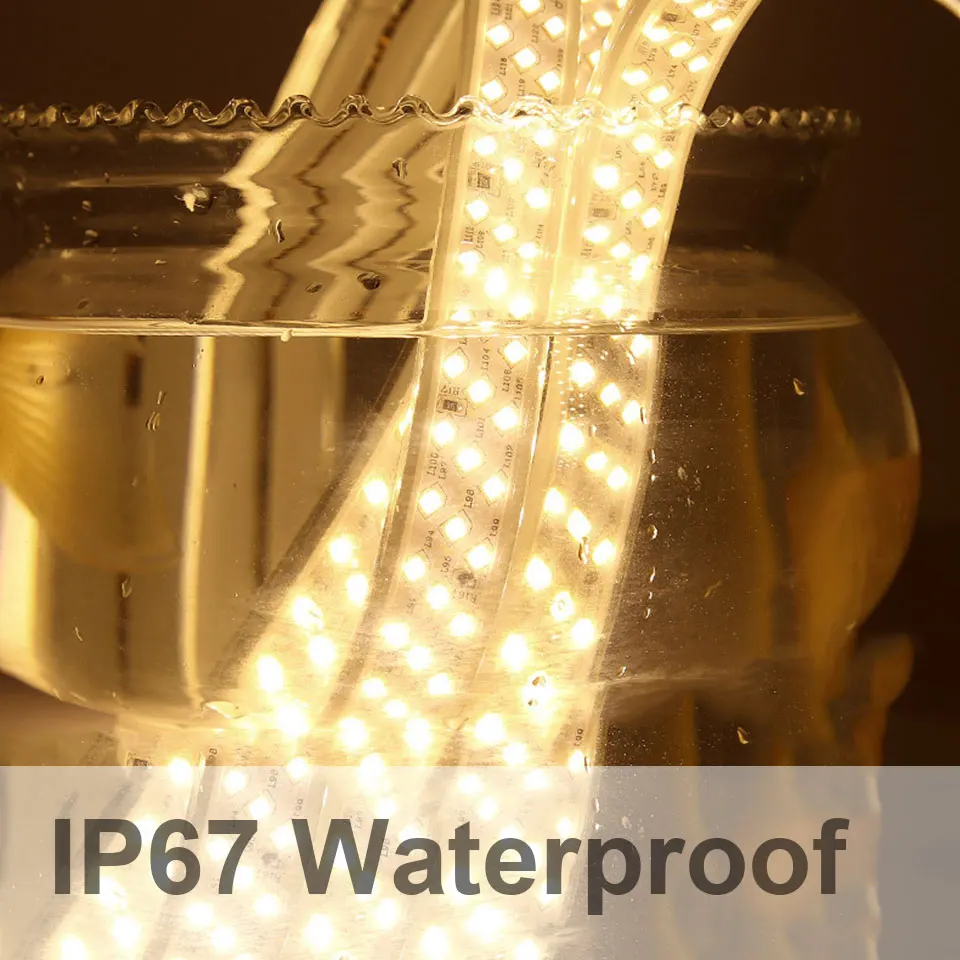 GD 1-12M LED Strip 220V 2835 180LEDs/M LED Strip Light Super Bright LED Tape IP67 Waterproof Xmas String AC220V Decor Lighting