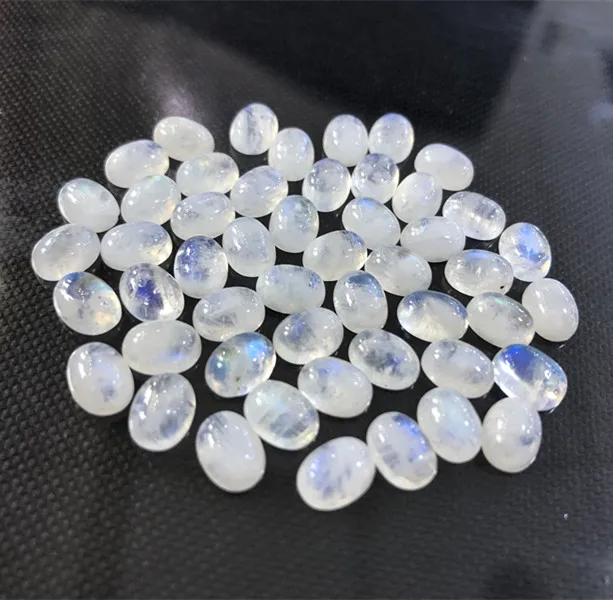 Natural Moonstone Cabochon 6*8mm Oval 5pcs/lot Loose Precious Gemstones CABS Wholesale Fashion Jewelry Accessories