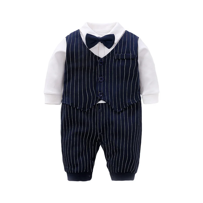 

Pure Cotton Baby Boys Girls Climb Clothes Newborn Baby Rompers Gentleman Jumpsuit Long Sleeve Cartoon Pajamas Baby Boys Cloth