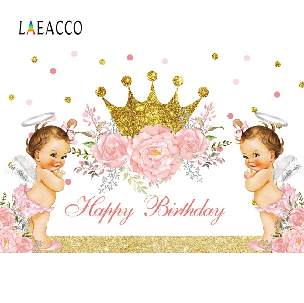 เจ้าหญิงฉากหลังสำหรับถ่ายภาพ Gold Crown วันเกิด Family Celebration ภาพพื้นหลัง Photocall Photo Studio