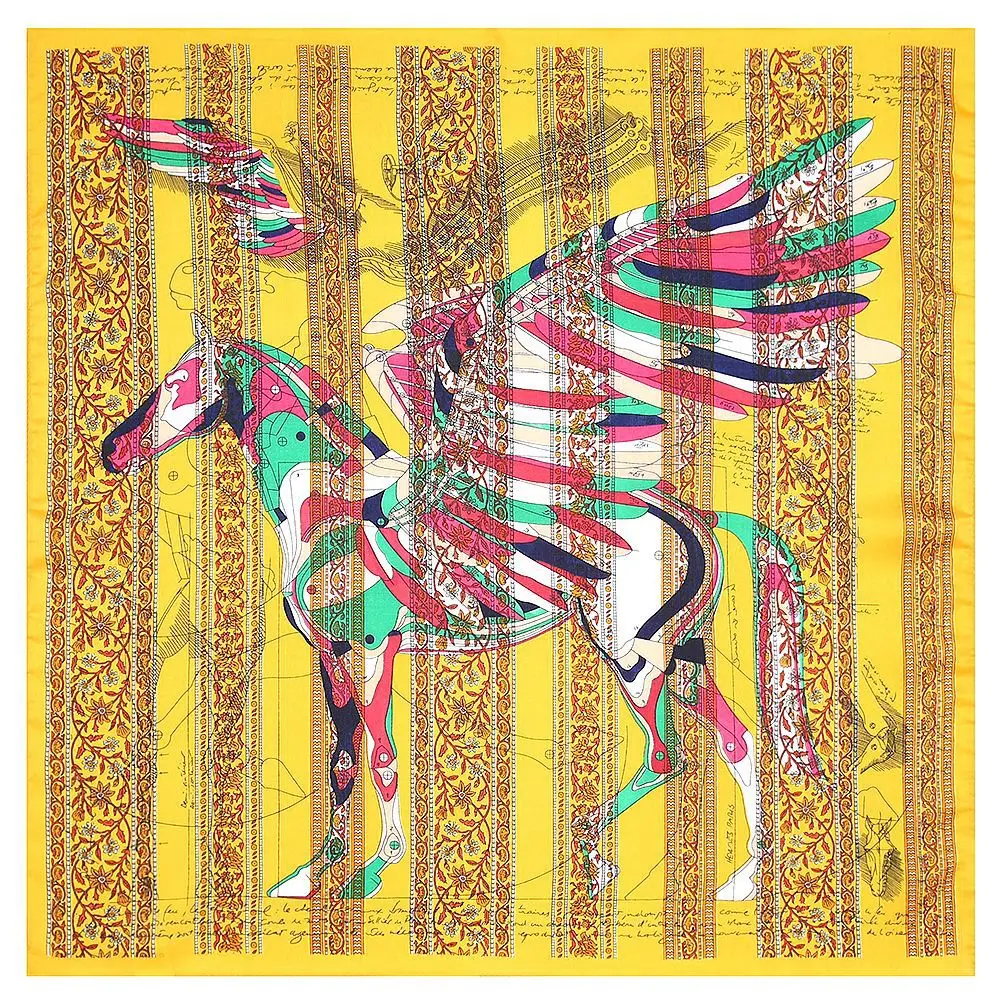Square Silk Scarf Pegasus Pattern Popular Decorative Scarf Ladies Girl Birthday Gift R35