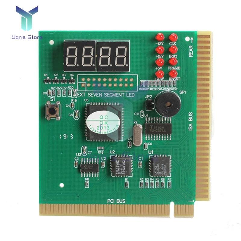 2 / 4 Digit LCD Display PC Analyzer Diagnostic Post Card Motherboard Tester with LED Indicator for ISA PCI Bus Mian Board