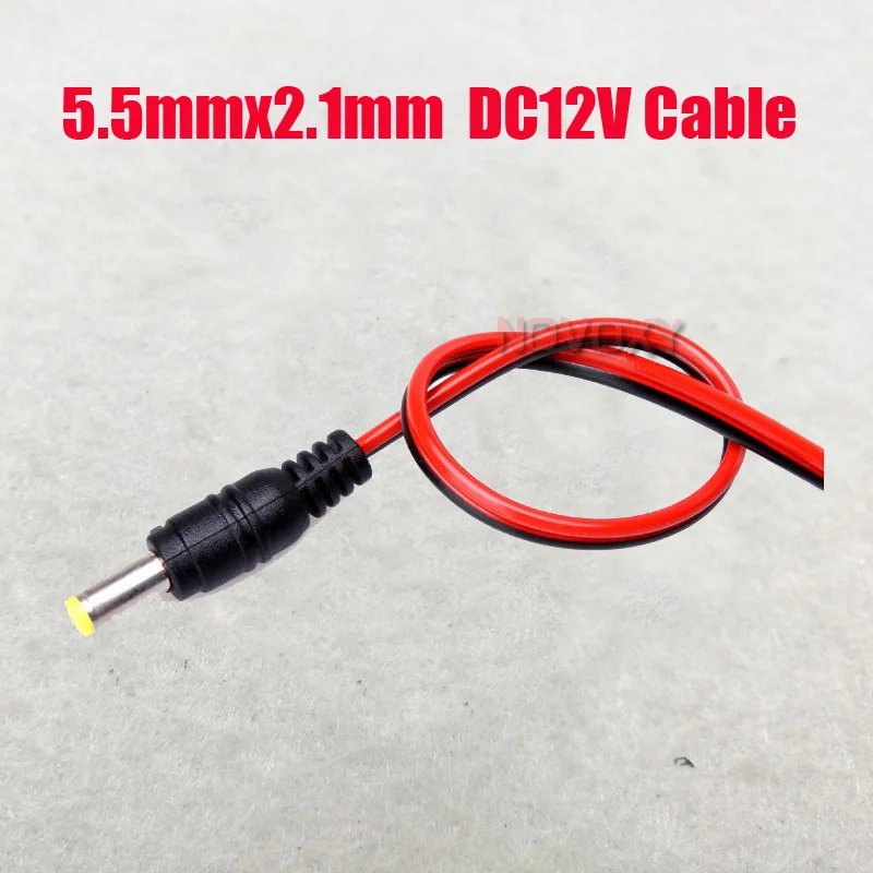 Cabo de alimentação fêmea 12v dc, conector macho e fêmea 5.5x2.1mm para câmera de segurança cctv