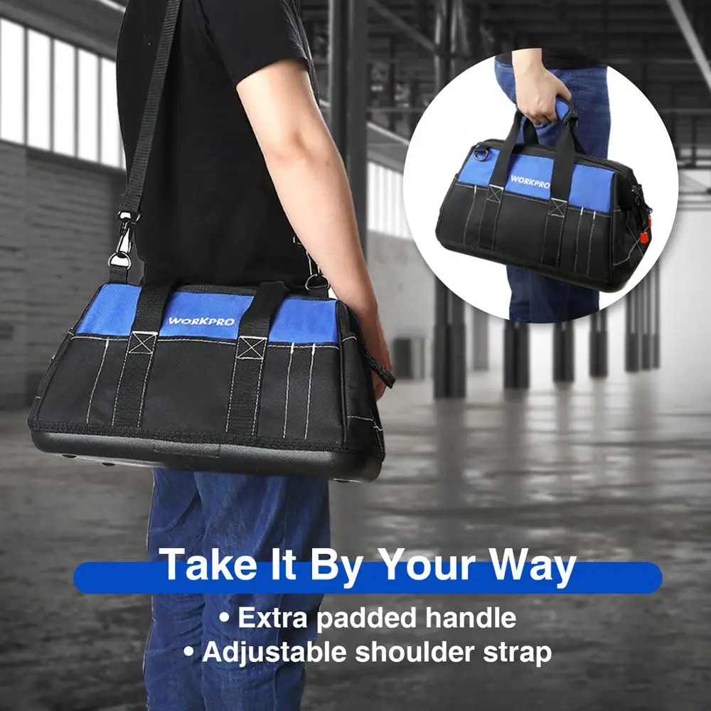 WORKPRO Tool Bags Waterproof Travel Bags Men Crossbody Bag Tool Storage Bags with Waterproof Base Free Shipping