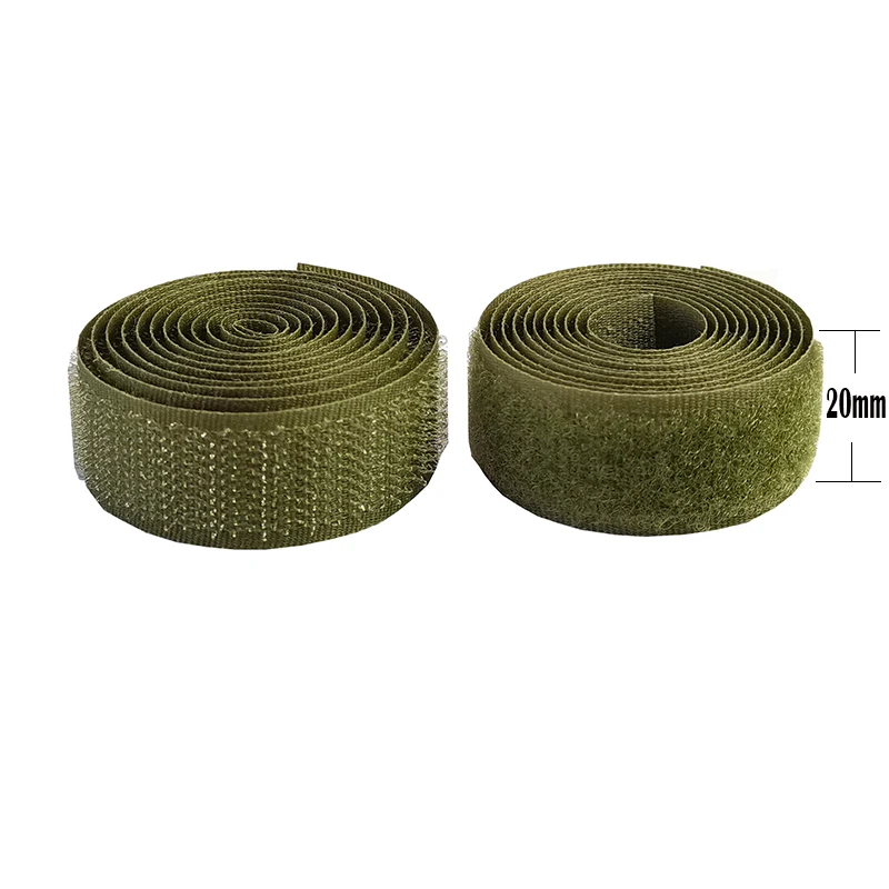 2m*2cm olive green nylon fastener tape no adhesive sewing magic loop hook sticker strip clothing stick tape