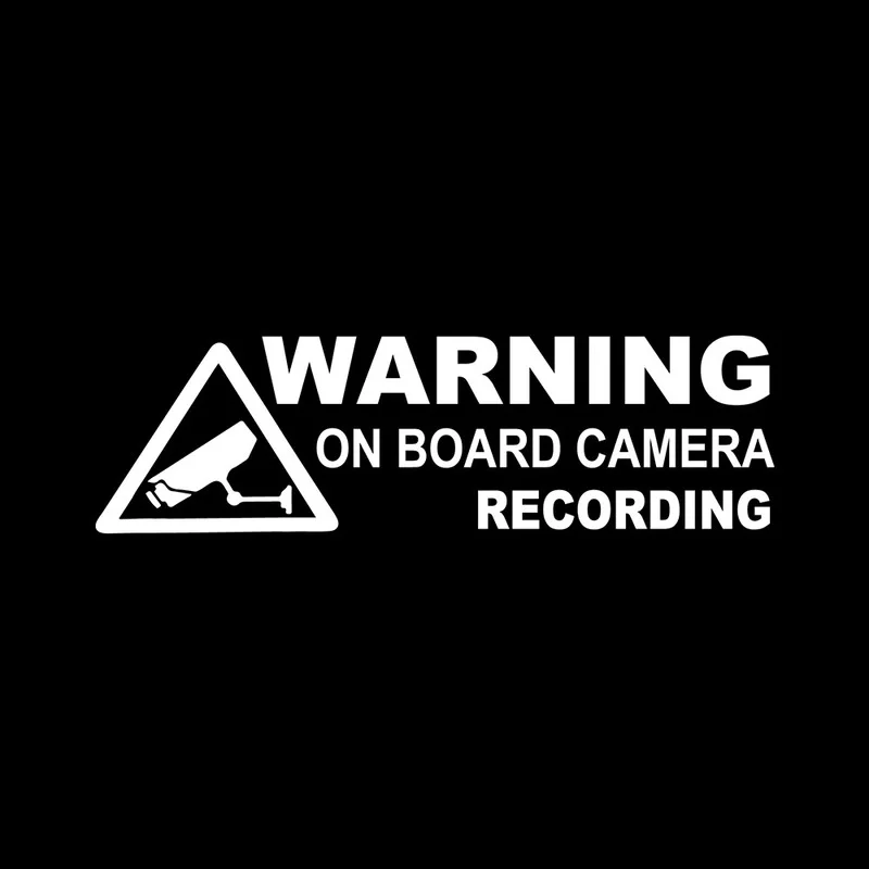 

Warning on Board Camera Recording Car Auto Sticker Vinyl Window Body Bumper Stickers and Decals for Car Decorations 12*3.5cm