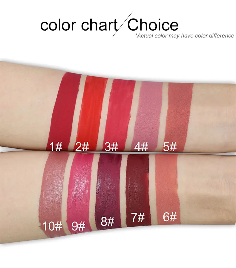 ขายส่ง10สีMatte Lip Glossกันน้ำทนทานไม่Touch Cup Lip Glazeไม่มีโลโก้ฉลากส่วนตัว