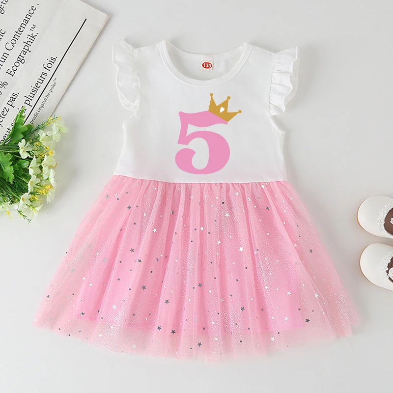 Baby Girl Birthday Dress for Girl 1-6 Year Birthday Dress 2021 New Fashion Cute Princess Baby Dress Infant Cloth Toddler Dress