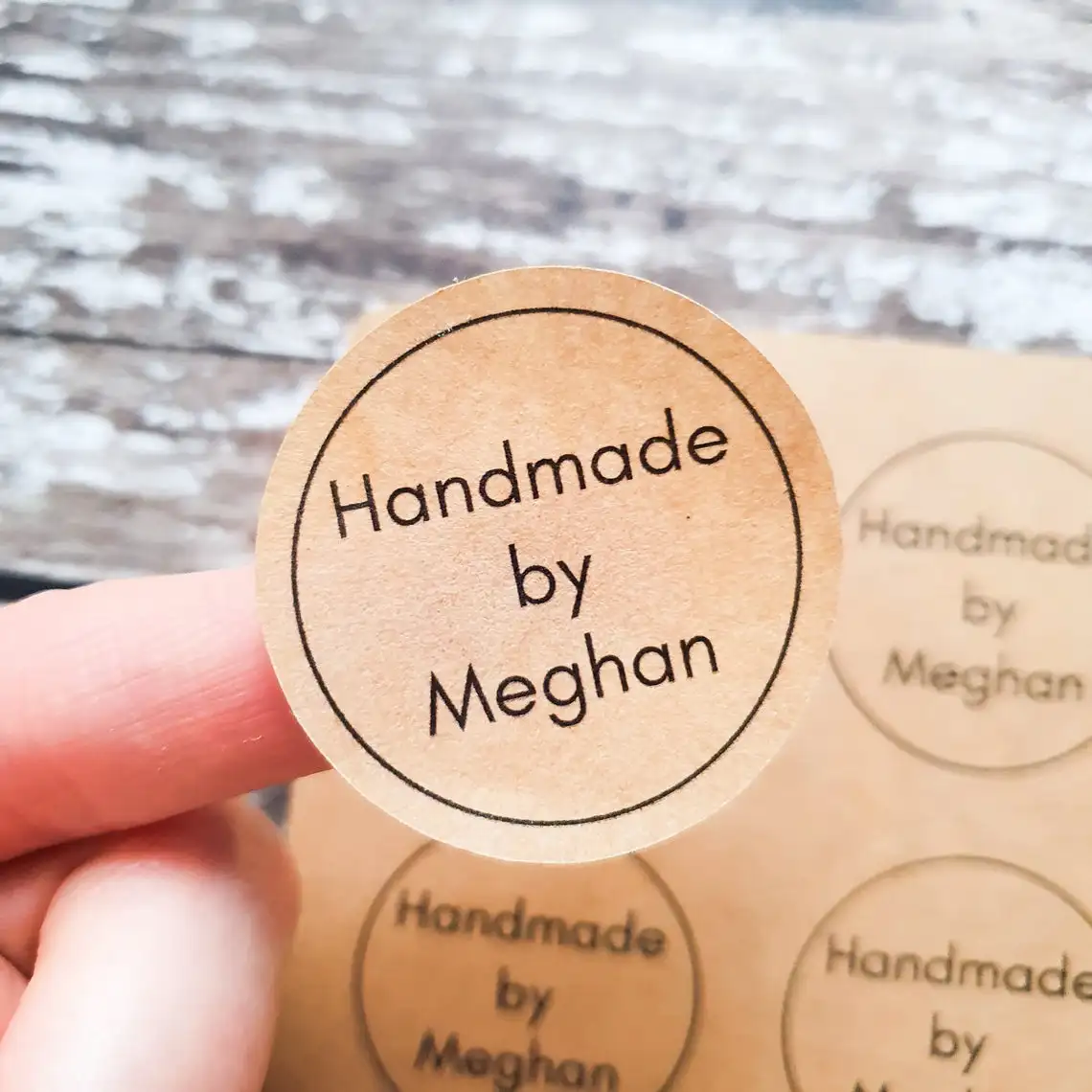 Customize Text Logo Kraft Paper Stickers Round Labels For Handmade Gift Tag Paper DIY Envelope Sealing Stickers Stationery