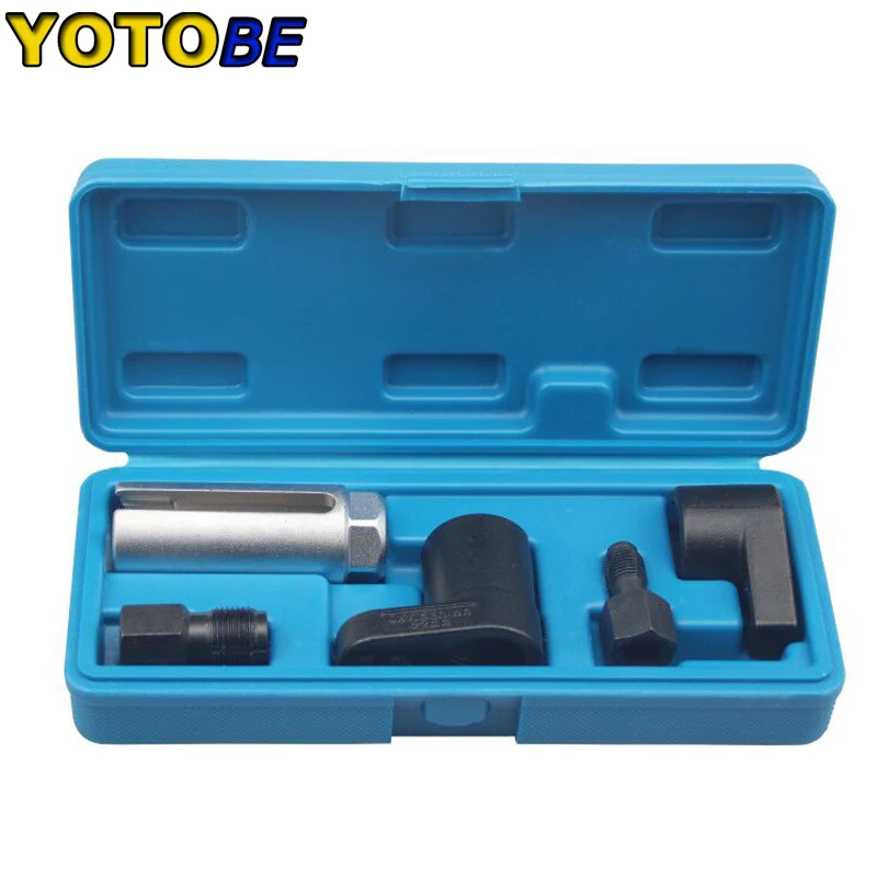 5pcs Oxygen Sensor Wrench Kit Thread Chaser Tool Fit for Auto O2 Socket Removal Install Offset Vacuum Sensor Socket