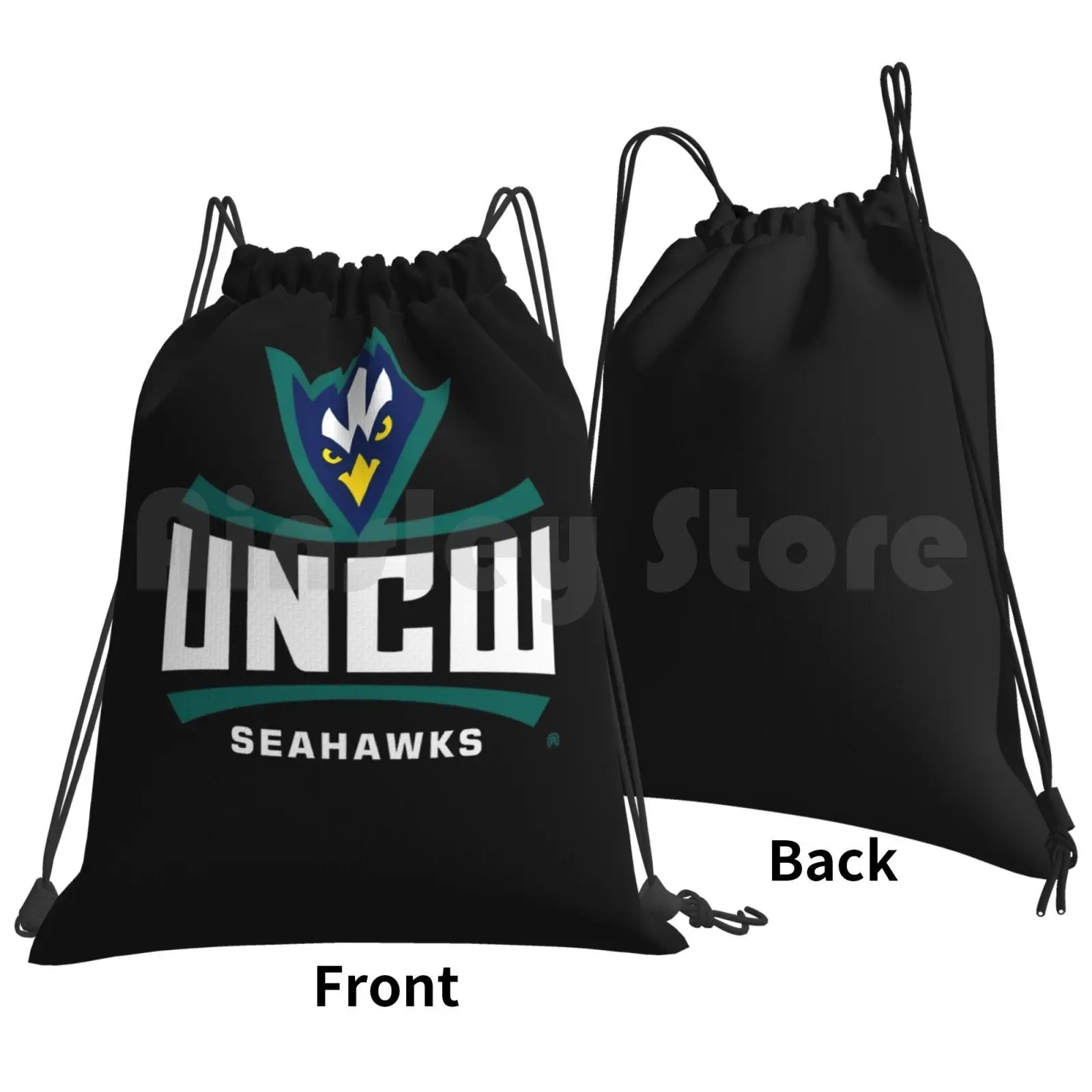 Uncw Seahawks mochila para mulheres, saco de cordão, esportes de beisebol, futebol, softball, equitação, escalada, ginásio, suor, 014