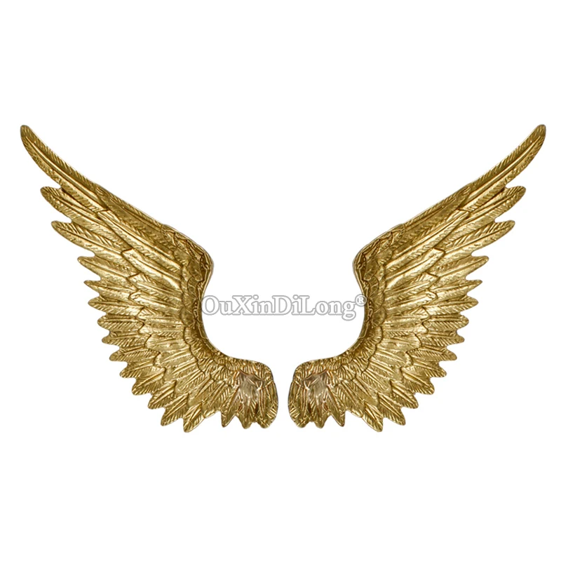 Exquisite 5Pairs Solid Brass French Angel Wings Furniture Handles Drawer Pulls Cupboard Wardrobe  TV Wine Cabinet Pulls Gifts