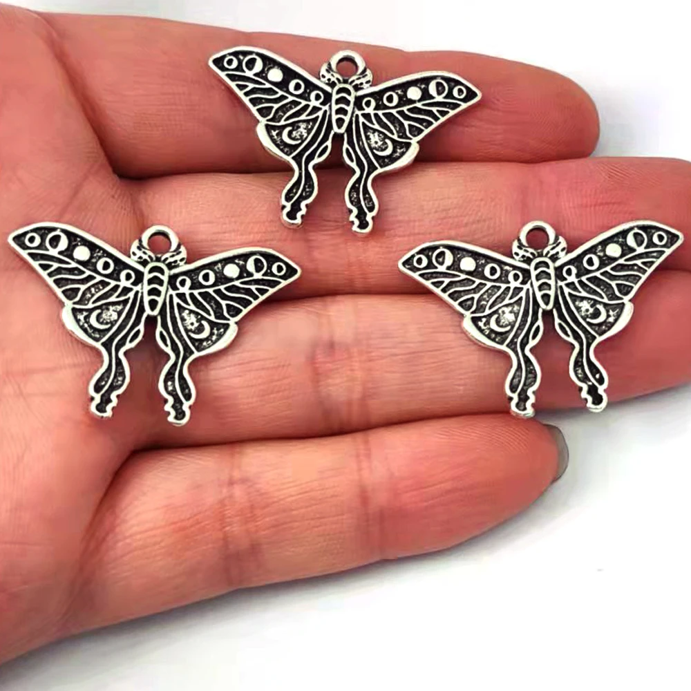 5pcs new moon lunar moth pendant charm for DIY women man Accessories