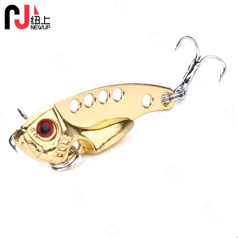 1PCS Metal VIB Fishing Lures 4cm 7g Vivid Vibrations Spoon Lure Fishing Bait Bass Artificial Hard Bait VIB Bait 3D Eyes