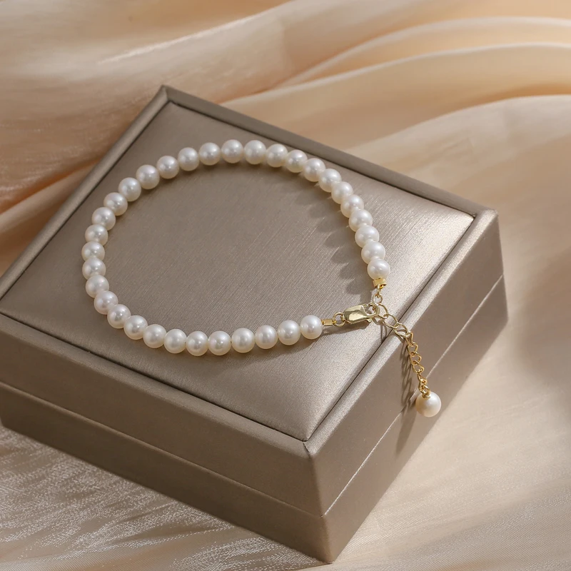 

Lii Ji Real Pearl Bracelet High Luster Freshwater Pearl 14K Gold Filled No Fade Women Wedding Jewelry Christmas Gift 16+4cm