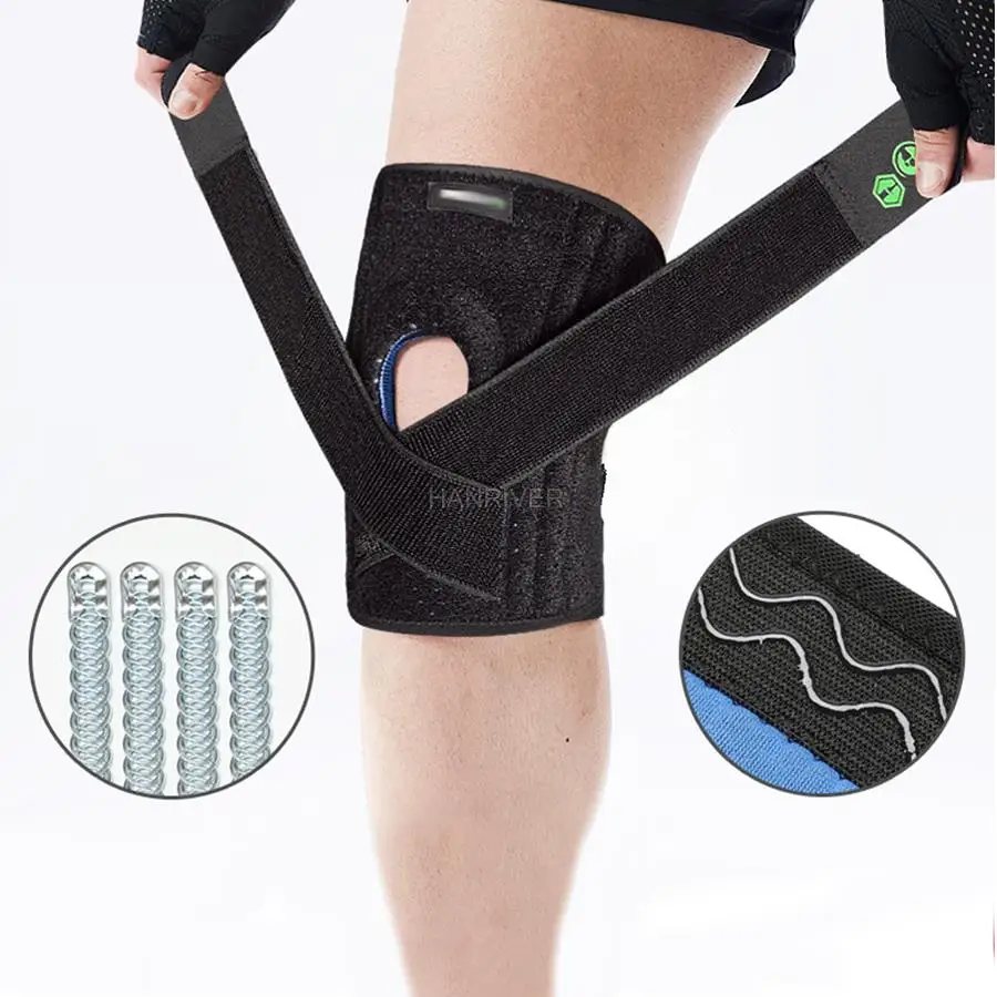 

Adjustable Knee Protector Bandage Pressurization Silicone Knee Pads Professional silicone anti-skid Wrap Knee Brace Support