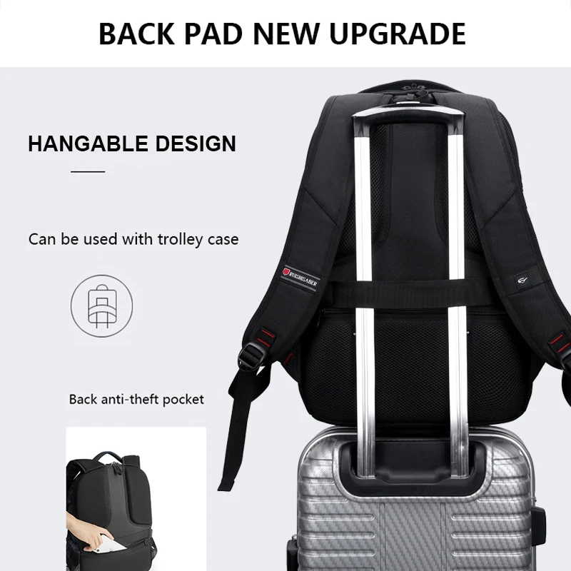 Zaino per Laptop con ricarica USB antifurto zaino per uomo Oxford zaino da viaggio impermeabile borsa da scuola Vintage Mochila maschio da 15/17 pollici