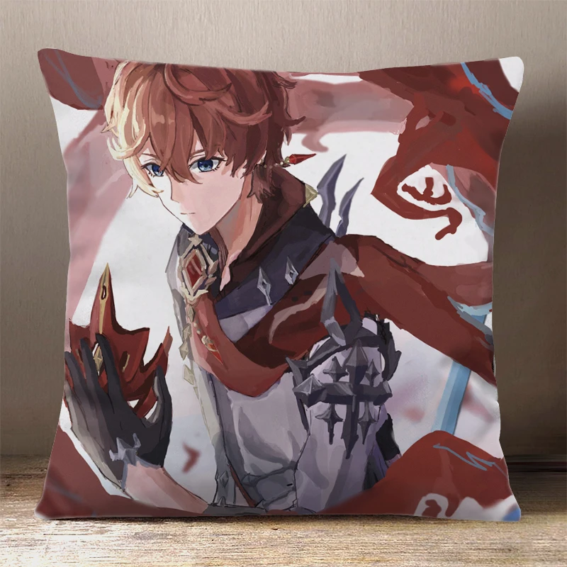 Anime Tartaglia Genshin Impact Cosplay Cartoon Printing Square Throw Pillow Siesta Dakimakura Dakimakura Sofa Back Cushion Gifts