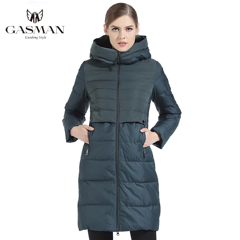 Gasman 2022 Merk Vrouwen Winter Jas En Jas Slanke Lange Vrouwelijke Dikke Parka Hooded Vrouwen Jas Bio Down jas Vrouwen 1826