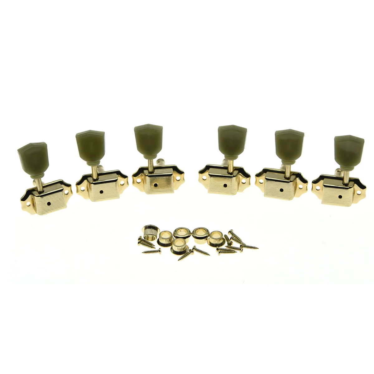 3Lx3R Guitar Tuning Pegs Chrome/Gold Tuners Machine Heads Jade Green String Tuners for Gibson Les Paul Guitar