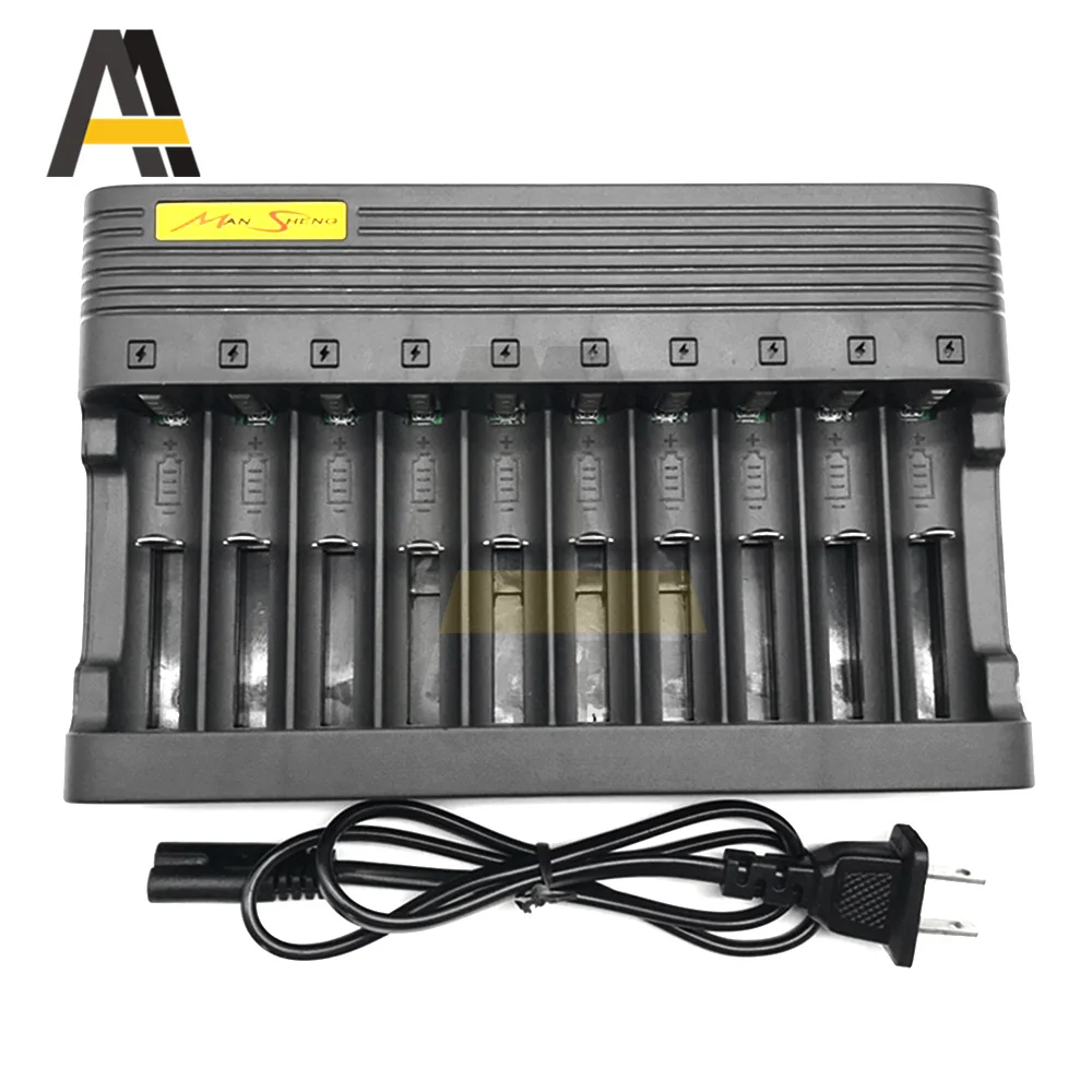 

10 Bays 18650 Battery Charger 10 Slots Universal Smart for 18650 14500 16340 18500 Rechargeable Lithium-ion Battery Charger