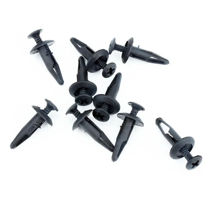 50Pcs 6.5mm Car Bumper Fender Fastener for Chrysler Ford Mondeo Fiesta Focus Auto Plastic Screw Rivet Fixing Clip Cover.