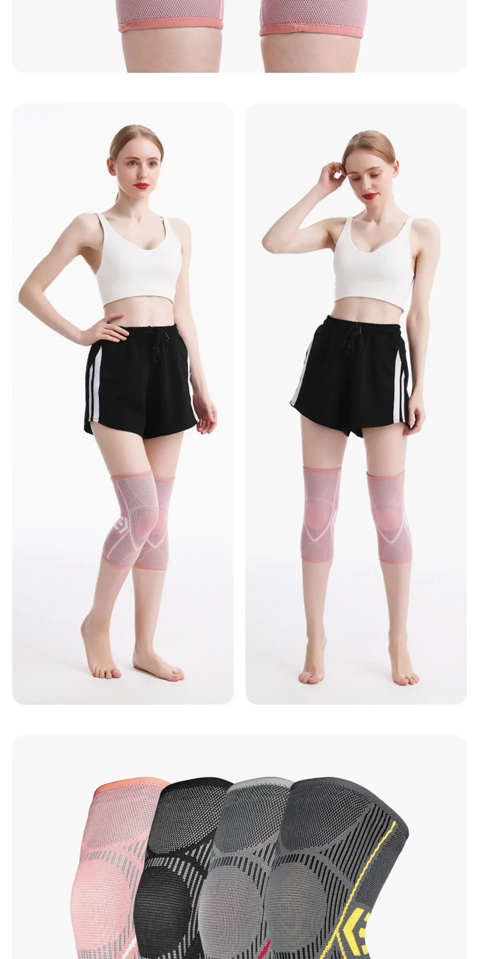 AOLIKES 1PCS Kniebandage Unterstützung für Arthritis Gelenk Nylon Sport Fitness Kompression Ärmeln Knieschoner Radfahren Laufen Schutz – Detail 12