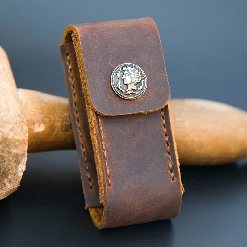 Ręcznie szyte etui ze skóry bydlęcej dla Hunter Climber, skórzany pokrowiec dla Standard Farmer Tinker, pochwa na składane narzędzie 91mm Shell