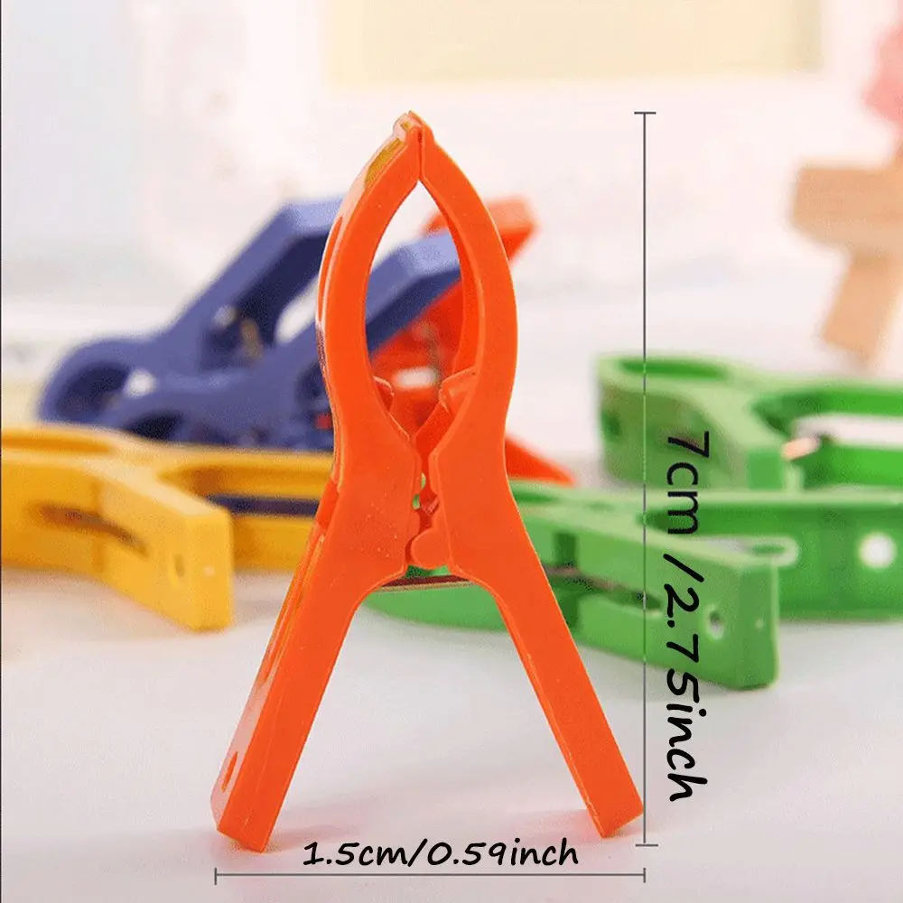 Hot Sale New 8ps/set Plastic Hanger Clips Laundry Clothes Beach Towel Pins Spring Clamp Large Clips NEW Arrival