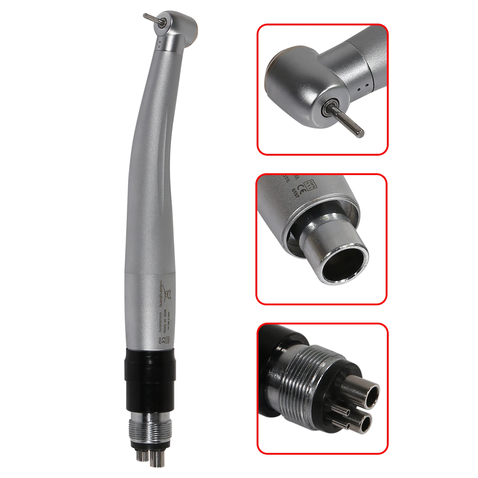 Dental Enquipment Teeth High Speed Push Button Handpiece 4 Hole Single Water Spring  Clean Head With 4 Hole Coupler Fit NSK QD-J