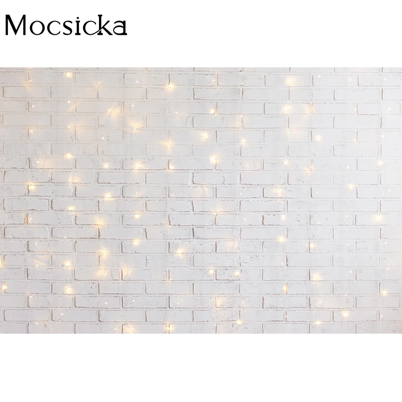 Mocsicka Photography Background White Brick Wall Decoration Props Can Be Used For Valentine's Day Photo Backdrop Banner