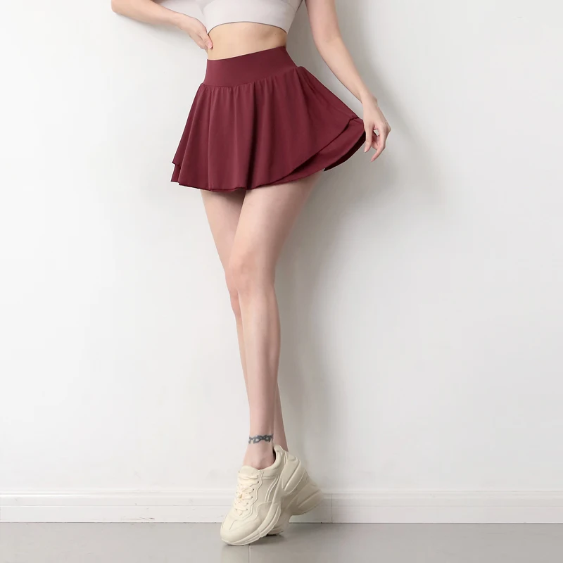 Soft Sports Shorts Women Running Training Fitness Skirt Quick-dry Yoga Pants Ladies Tennis Skirt Inside Legging