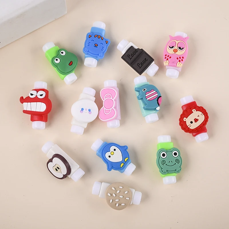 Cartoon Cable Protector For Phones Cable holder Ties cable winder Clip For Mouse USB Charger Cord management cable organizer