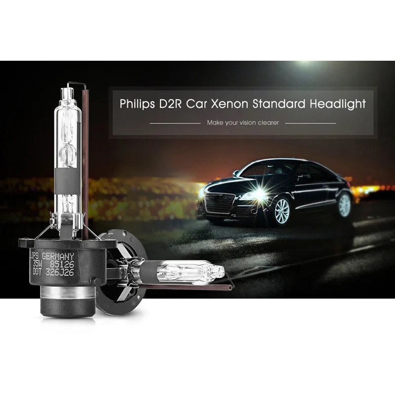 Philips HID D2R 35W Xenon Standard 4200K Auto Original Headlight Car Genuine Bulbs OEM Replacement Upgrade D2 ECE 85126C1, 1X
