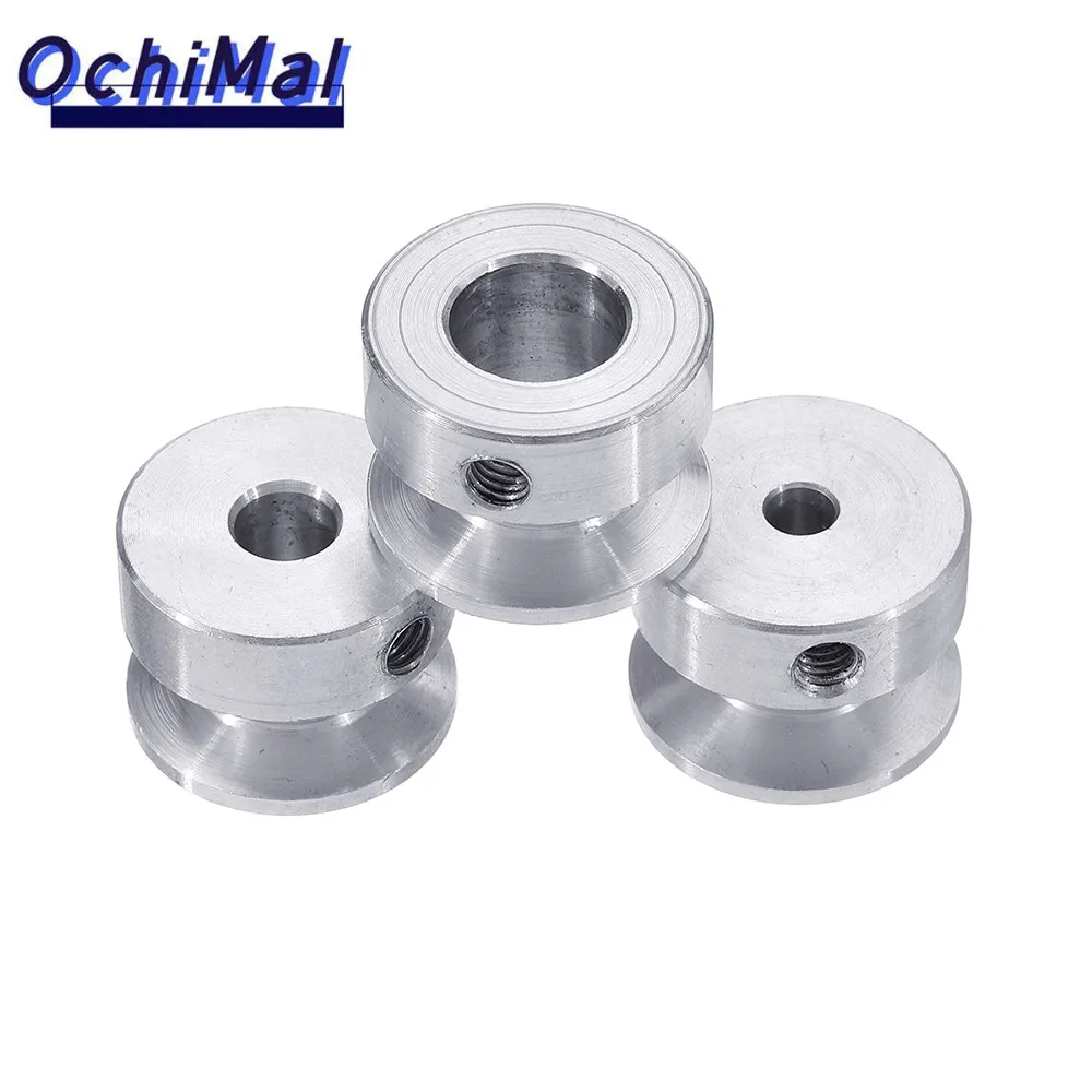 20mm Aluminum Alloy Single Groove Pulley 4/5/6/8/10mm Fixed Bore Pulley Wheel for Motor Shaft 6mm Belt