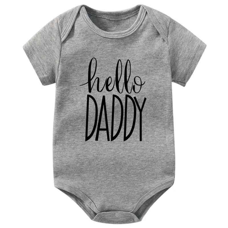 Hello Daddy Pregnancy Announcement Newborn Baby Bodysuits Cotton Baby Boys Girls Onesies Rompers Body Baby Outfits Clothes