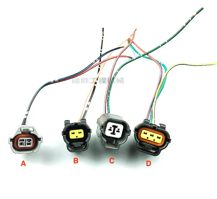 1pc Excavator for Kobelco SK200 350-6E -8  solenoid valve plug hydraulic pump wiring harness cable