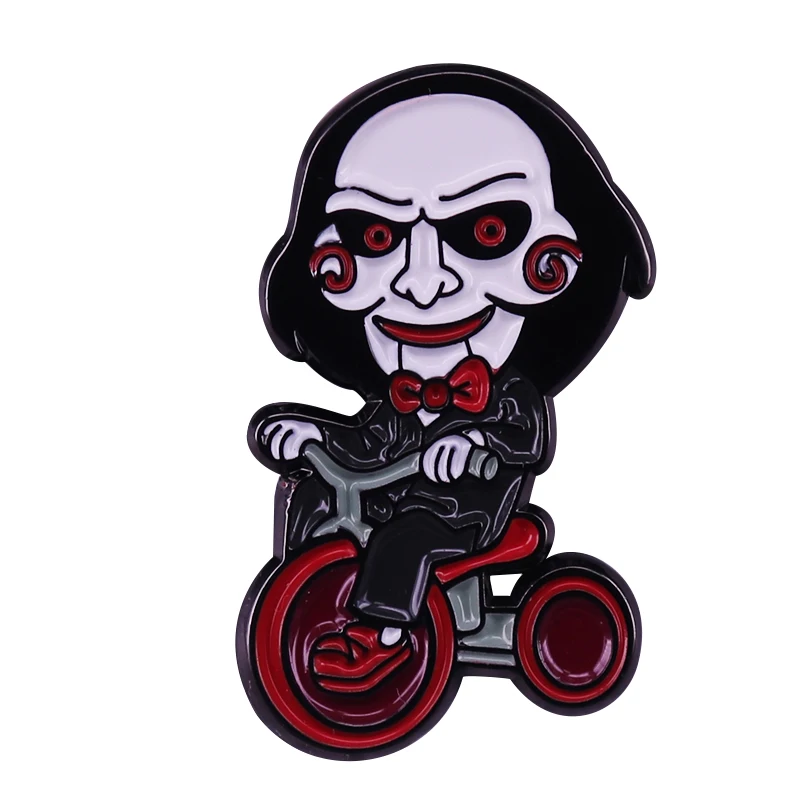 Jigsaw Billy Puppet Badge Saw Evil Horror Movie Fans Must Have Halloween Accessory