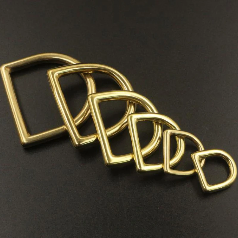 2 Pcs Solid Brass D Rings (13-45mm) Inner Width Nonwelded Loops For Straps Bags Purses Belts Leather Craft Accessories